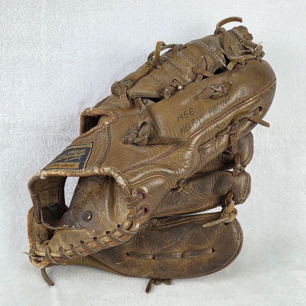 Vintage‎ Cragstan PCG558 Baseball Glove RHT Leather Mitt Made in USA